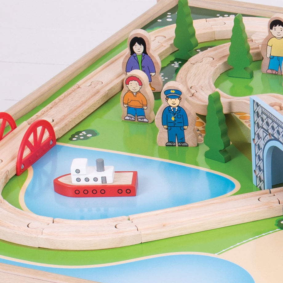 Big city wooden sales rail train table